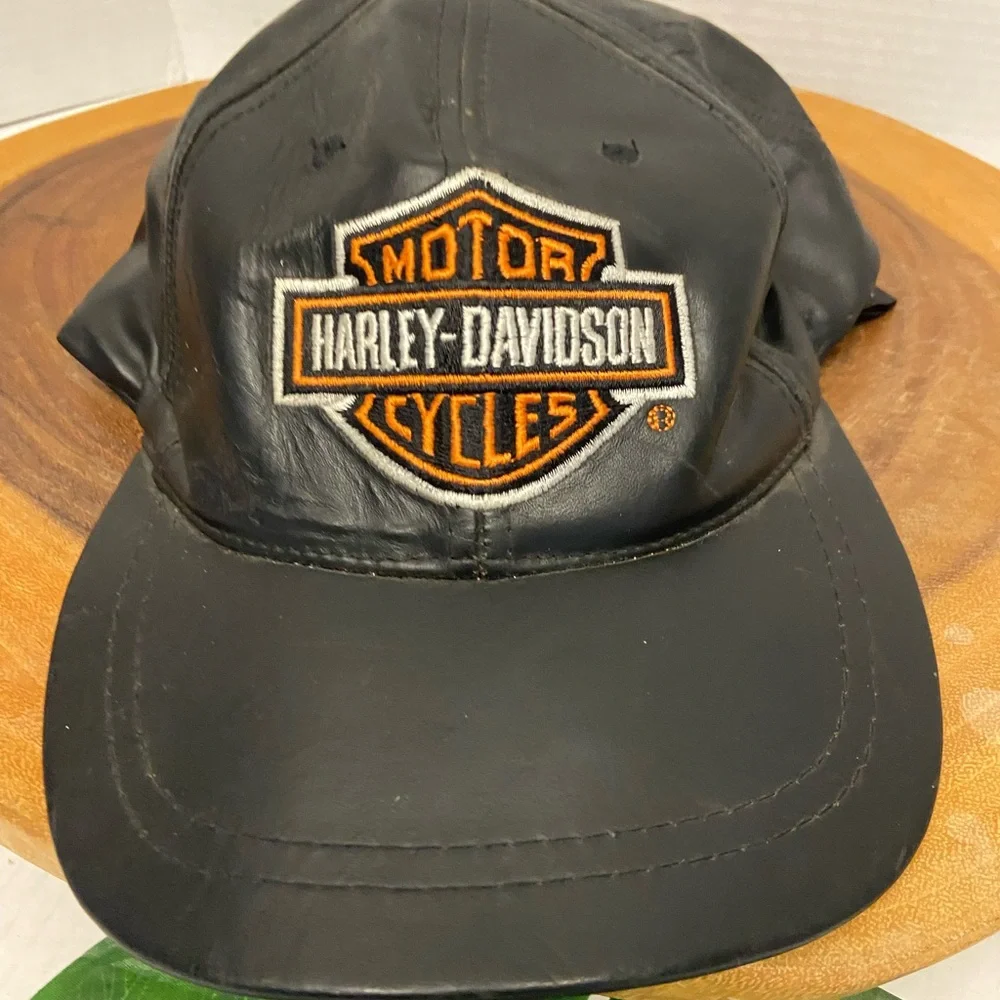 Harley Davidson Vintage Leather Patch Cap Unisex OSFA
